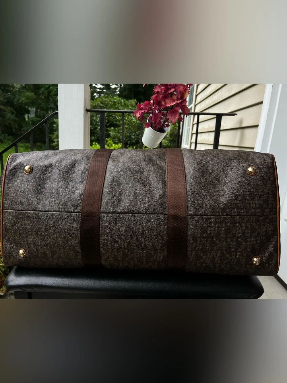 Michael Kors Dark Brown Monogram Weekend Duffle bag